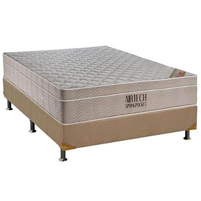 Cama Box Casal: Colchão Molas Superpocket Ensacadas Ortobom Fort Airtech + Base Crc Suede Clean (138x188)