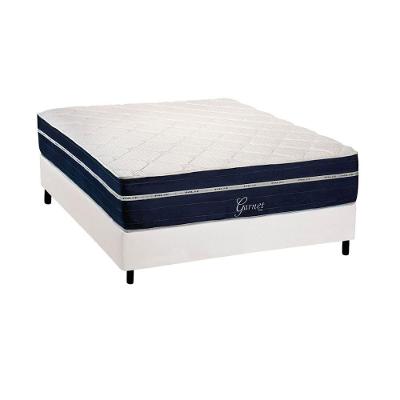 Cama Box Casal: Colchão Molas Masterpocket Ensacadas Polar Garnet + Base Crc Courano White (138x188)