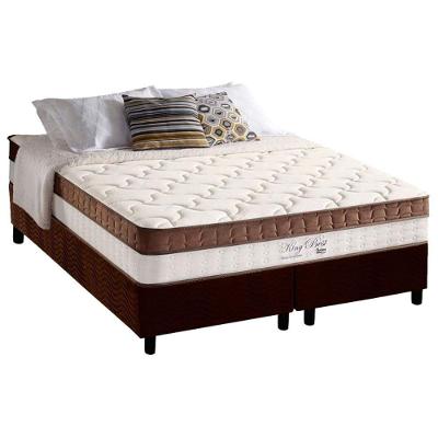 Cama Box: Colchão Molas Masterpocket Ensacadas King Best Brown + Base Crc Suede Brown (193x203)