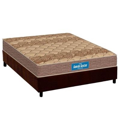 Conjunto Box Viúva: Colchão Espuma Probel D33 Firmepedic Guarda Costas Próintense Brown + Base Crc Suede Brown (128x188)