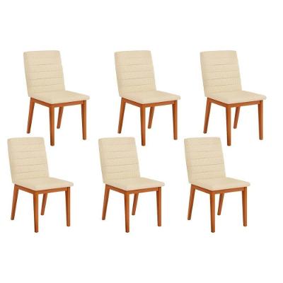 Kit 6 Cadeiras Sala Jantar Sofia 6 Un Ipe Linho Neve