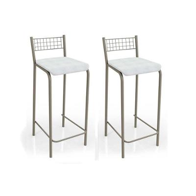 Kit 2 Banquetas Sala Jantar Gênova 2b705nk 2 Un Niquel Courano Branco