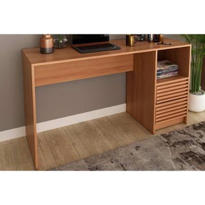 Mesa Computador Escrivaninha Com Gaveteiro Ripado Me4174 Amêndoa Tecno Mobili