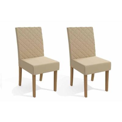 Kit 2 Cadeiras Sala Jantar 2cad133 2 Un Canela Linho Bege