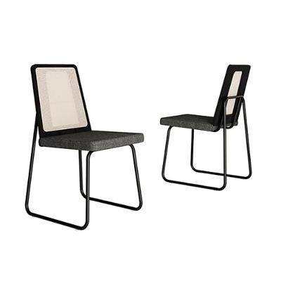 Kit 2 Cadeiras Sala Jantar Wood 1751 Aço 2 Uni Preto Linho Grafite Carraro