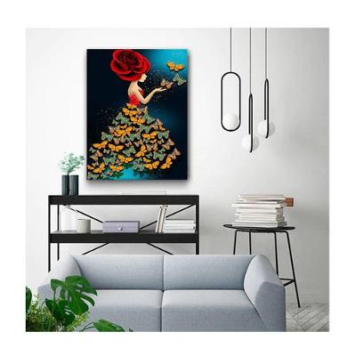 Quadro Arte Conceito Butterfly Mistress C- Moldura Prata E Vidro Tamanho:100 X 70 Cm