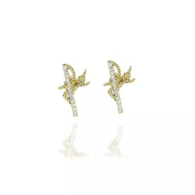 Brinco Fé Com Zircônias Folheado A Ouro 18k