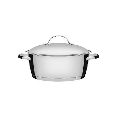 Caçarola Rasa Tramontina Allegra Em Aço Inox Com Fundo Triplo 24 Cm 4,2 L