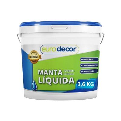 Manta Líquida - Preto 3,6kg Contra Infiltração Trincas Fissuras Cores