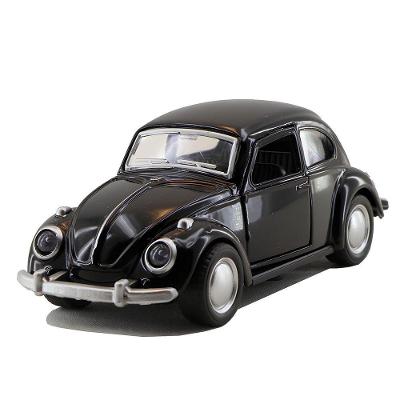 Miniatura Fusca Preto Carrinho De Metal Antigo Colecionável