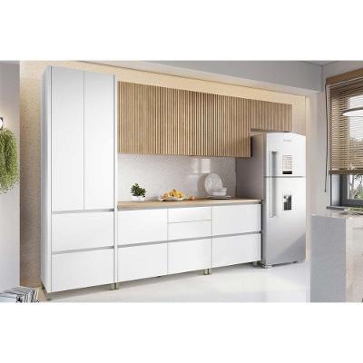 Cozinha Completa Rainha 6 Peças 3 Aéreos 2 Balcões 1 Paneleiro C6p89 Nature Branco