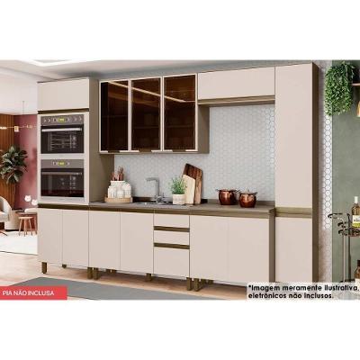 Cozinha Completa 7 Peças Connect 2 Aéreos 2 Balcões 2 Paneleiros 1 Complementoc6p21 Duna Cristal