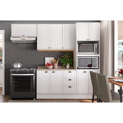 Cozinha Completa 4 Peças Bella 2 Aéreos 1 Balcão 1 Paneleiro C4p54 Branco
