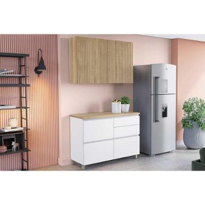 Cozinha Completa 2 Peças Rainha 1 Aéreo 1 Balcão C2p44 Branca Nature