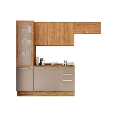 Cozinha Completa 5 Peças Botanic 2 Aéreos 1 Balcão 1 Paneleiro 1 Complemento M659 Nogueira Fendi