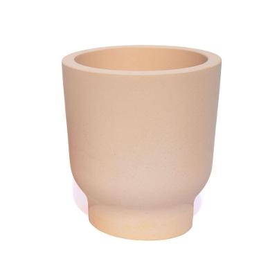 Vaso Decorativo Garrafa Invertida Lisa 8cm Cimento Artesanal Palha