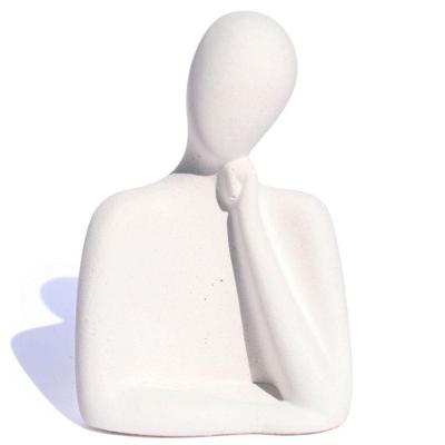 Estátua Decorativa Família Mãe 8cm Em Cimento Artesanal Branco