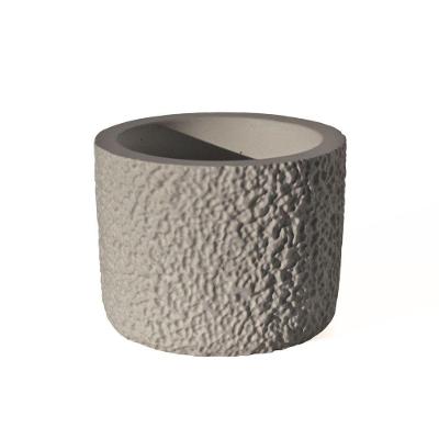 Vaso Decorativo Texturizado P Artesanal 9cm Em Cimento Cinza