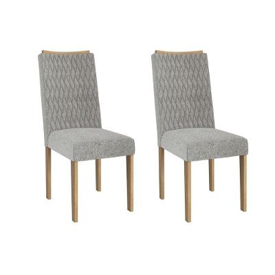 Cadeira De Cozinha 2cad157ea Kit 2 Un Carvalho Bouclê Cinza