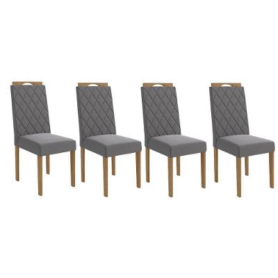 Cadeira De Cozinha 2cad152ea Kit 4 Un Eucalipto Suede Cinza Titanio A050