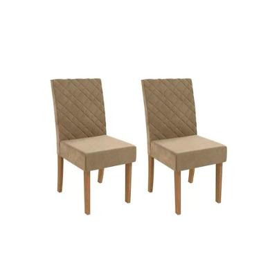 Cadeira De Cozinha 2cad133 Kit 2 Un Canela Suede Bege
