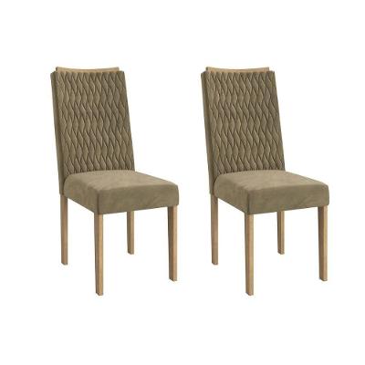Cadeira De Cozinha 2cad157ea Kit 2 Un Carvalho Suede Bege