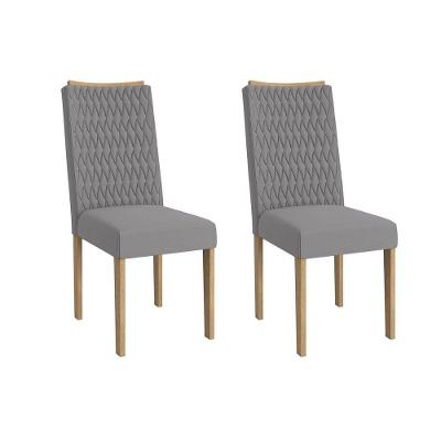 Cadeira De Cozinha 2cad157ea Kit 2 Un Carvalho Suede Cinza
