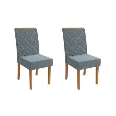 Cadeira De Cozinha 2cad149 Kit 2 Un Canela Bouclê Cinza