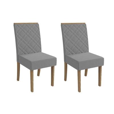 Cadeira De Cozinha 2cad149 Kit 2 Un Canela Bouclê Cinza