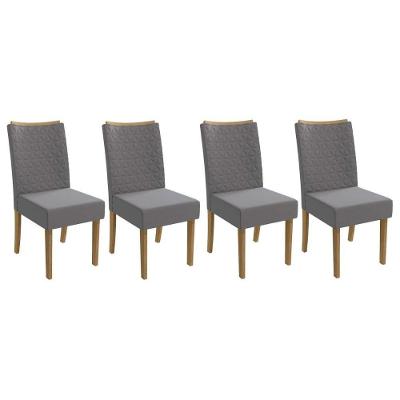Cadeira De Cozinha 2cad129fr Kit 4 Un Freijó Suede Titanio A050