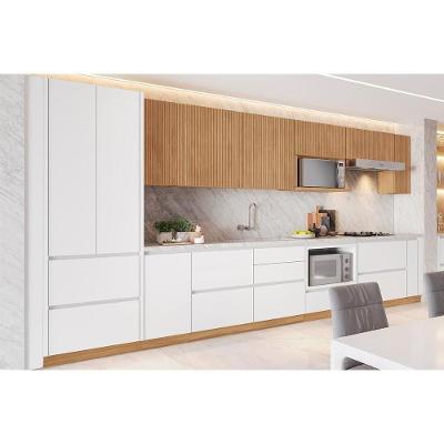 Cozinha Modulada Completa Rainha 19 Peças 5aéreos+5balcões+ 1 Paneleiro +8complementos C6p76 Branca Nature