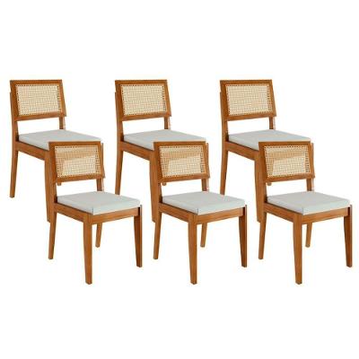 Cadeira De Cozinha Rainha Kit 6 Uni Natural