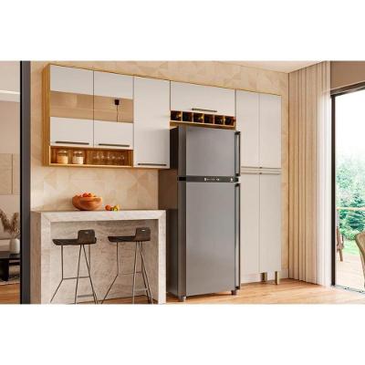 Cozinha Modulada Completa Nápoli Prime 3 Peças 2aéreos+ 1 Paneleiro Cpt02 Amendoa Off White Ronipa