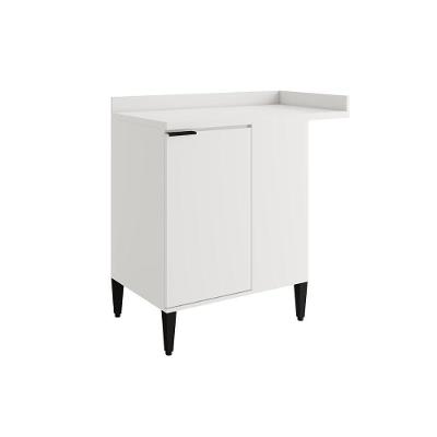 Gabinete De Cozinha Modulado Balcão Alpha 2508 Canto Reto Com 1 Porta Com Tampo 94cm Branco