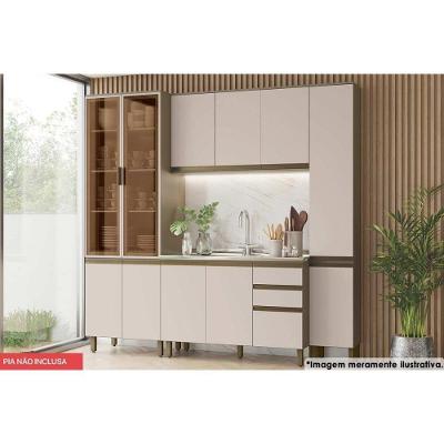 Cozinha Modulada Connect 4 Peças 1 Aéreo + Balcão + 2 Paneleiros C5p97 Duna2 Aéreos + 1 Balcão + 1 Complemento