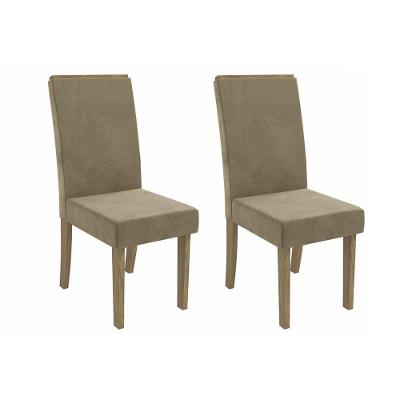 Kit 2 Cadeiras De Cozinha 2cad142cn 2 Un Canela Suede Bege