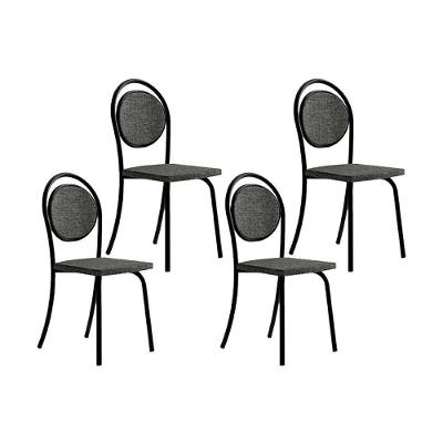 Kit 4 Cadeiras De Cozinha 1738 4 Uni Preto Grafite Preto