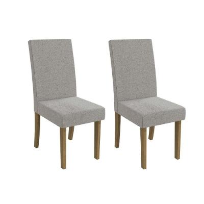 Kit 2 Cadeiras De Cozinha 2cad131 2 Un Canela Bouclê Cinza