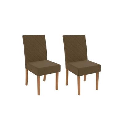 Kit 2 Cadeiras De Cozinha 2cad133 2 Un Canela Suede Marrom