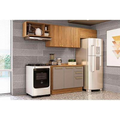 Kit Cozinha Modulada 5 Peças Botanic 3 Aéreos + 1 Balcão + 1 Complemento M662 Nogueira Fendi
