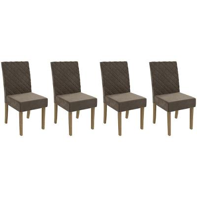 Kit 2 Cadeiras De Cozinha 2cad133fr 4 Un Freijó Suede Marrom A033