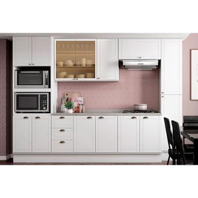Kit Cozinha Modulada 7 Peças Bella 2 Aéreos + 2 Balcões+ 1 Paneleiro + 1 Torre Quente + 1 Complemento C7p198 Branco