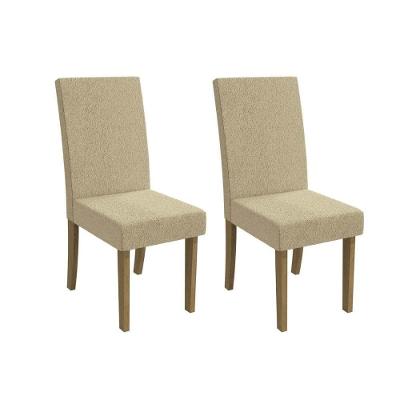Kit 2 Cadeiras De Cozinha 2cad131 2 Un Canela Bouclê Bege