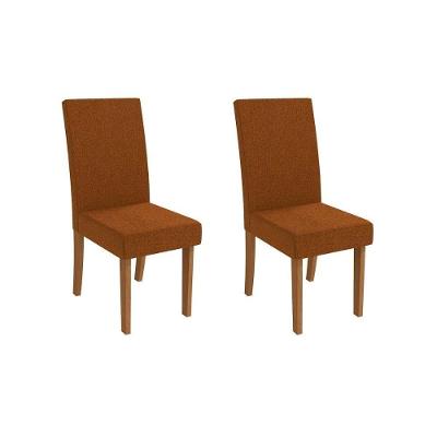 Kit 2 Cadeiras De Cozinha 2cad131 2 Un Canela Bouclê Terracota