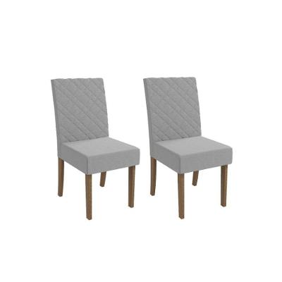 Kit 2 Cadeiras De Cozinha 2cad133 2 Un Canela Bouclê Cinza