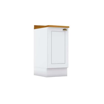 Módulo Cozinha Americana Balcão Com Tampo Com 1 Porta 40cm Branco2 Aéreos + 1 Balcão + 1 Complemento