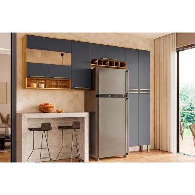 Kit Cozinha Modulada 3 Peças Nápoli Prime 2aéreos+ 1 Paneleiro Cpt02 Amendoa Grafite Ronipa