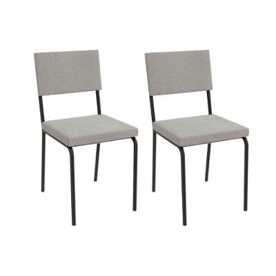 Kit 2 Cadeiras De Cozinha Zaria 2c128 Aço 2 Uni Preto Bouclê Cinza