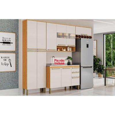 Kit Cozinha Modulada 4 Peças Nápoli Prime 2 Aéreos + 1 Balcão + 1 Paneleiro C4p66 Sevilha Branco Ronipa