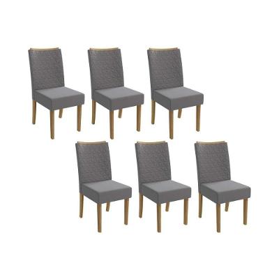 Kit 2 Cadeiras De Cozinha 2cad129fr 6 Un Freijó Suede Titanio A050